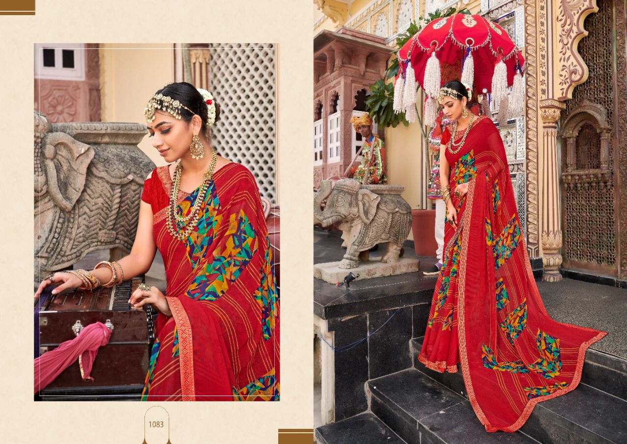 Saroj Gorgeous 4 Casual Daily Wear Georgette Printed Stylish  Saree Collection